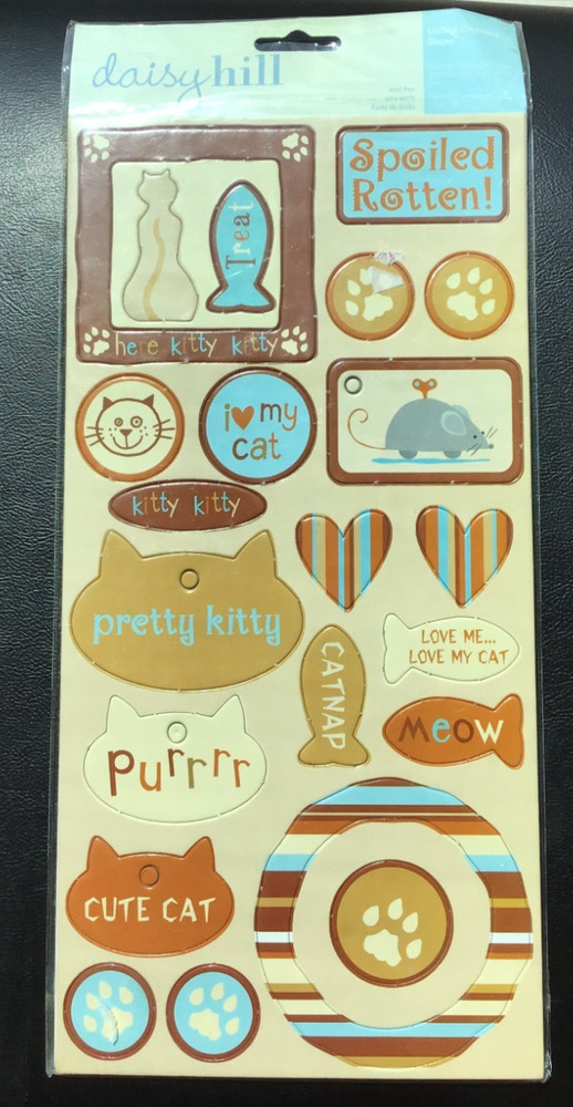 DAISY HILL CHIPBOARD SHAPES KITTY CAT – 2 SAME SIDES