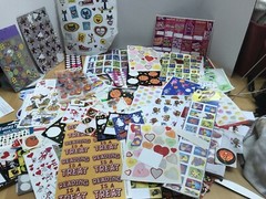 Vtg 80’s Sticker Lot 500+ Hallmark AGC Sandy lion Holiday Lot 3 Halloween Puffy