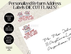 SNOWMAN return address labels, pen pal snail mail address stickers