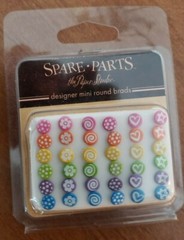 New Mini Round Brads Orange Yellow Green Blue Purple Pink 20 ChipBoard Heart &