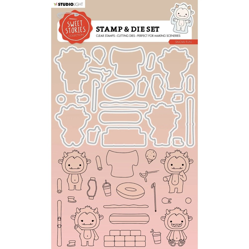 STUDIO LIGHT – METAL CUTTING DIES AND ACRYLIC STAMPS – SNOW FUN