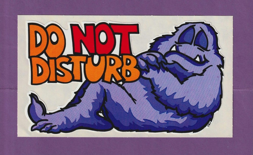 Vintage LARGE 1980s BJ Sticker DO NOT DISTURB