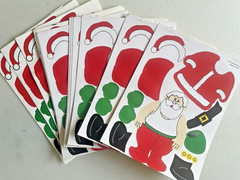 Lot 14 Santa Claus Christmas Build Sticker Sheet Holiday Decor Paper Dolls