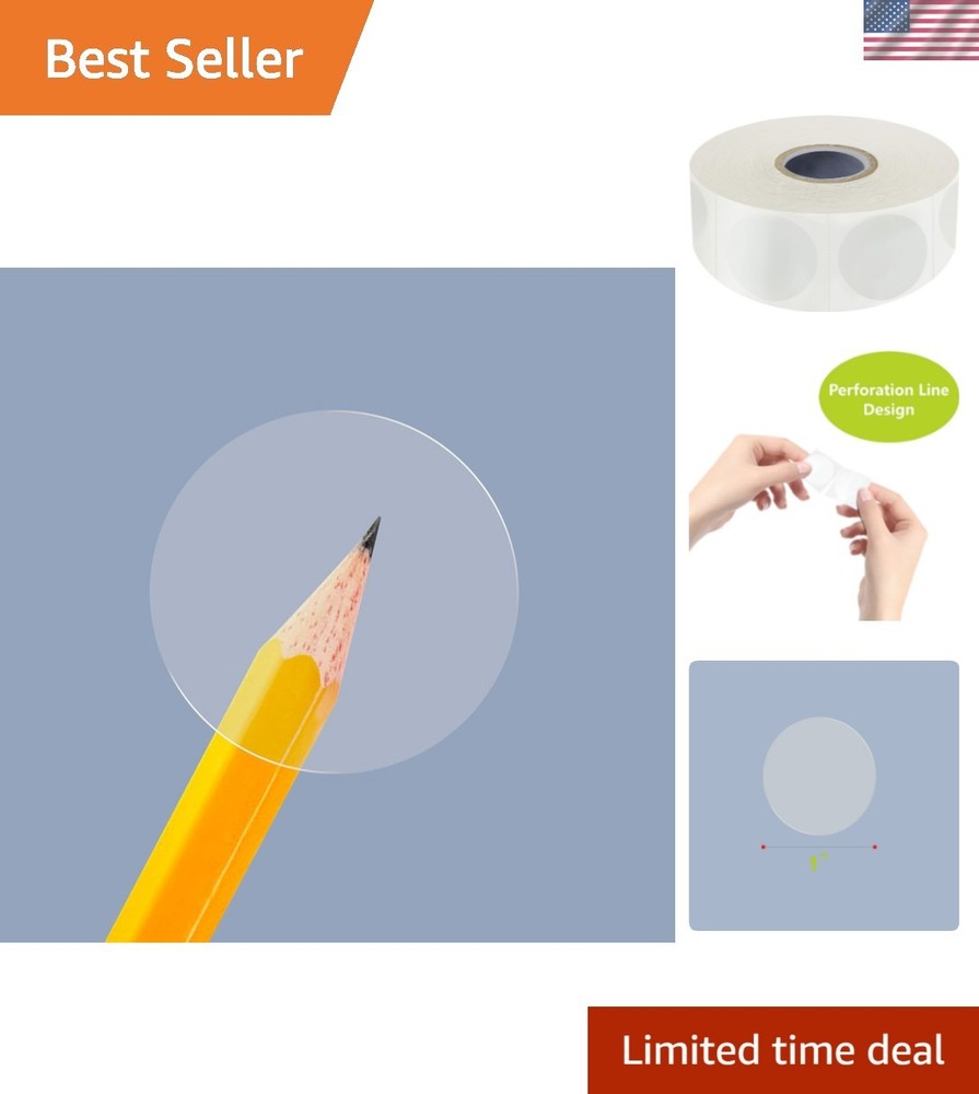 Mega Bundle 1500 Clear Round 1″ Packaging Wafer Seal Stickers – Quality