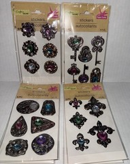 Lot of 8 Crafter’s Square Jewel Puffy Sticker Packs – 2 of Each Design