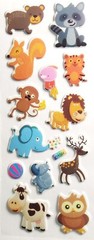 🐠 12 Sheets Puffy Ocean/Forest Animal and dinosaur Sticker Set 🐾