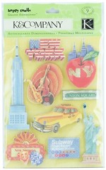 K&Company Dimensional Stickers Happy Trails New York City 9pc Set