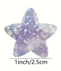 500 pcs Sticker Roll Laser Star Designs Shiny Matte Semi Gloss Self Adhesive NEW
