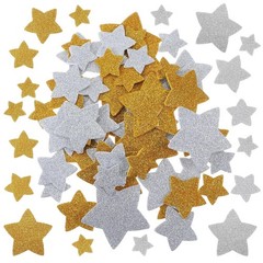 Gold Star Foam Glitter Self Adhesive Stickers for Crafts 100Pcs Foam Sticker