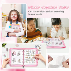 Sticker Storage Organizer Binder A5 Sticker Collecting Book Reusable Zipper Albu