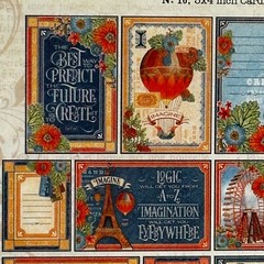 Graphic45 Worlds Fair Collection Cardstock Journaling Ephemera Cards Inserts