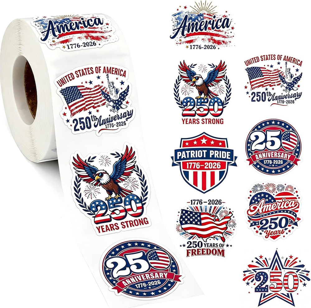 250Th Anniversary USA Stickers Self Adhesive 4Th of July Sticker Star