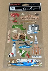 Sticko Destination Stickers Massachusetts Travel Theme Photo Safe NEW SEALED