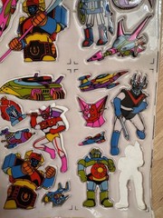 Vintage 80s Puffy Stickers Space Robots Aliens Spaceship Anime Transformers