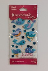 American Girl Blue Felt Birds Scrapbooking Stickers By EK Success RARE