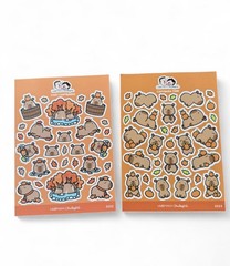 Hubman & Chubgirl Autumn Capybara Sticker set includes Hobonichi Month Kit