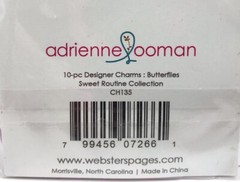 Webster’s Pages Butterfly Designer Charms, 10 pieces for Scrapbooks Lavender