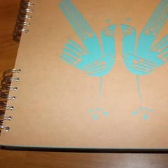 NWT Paperchase Square Kraft Scrapbook w/ Blue Bird Graphic 10×10″ Wiro Craft