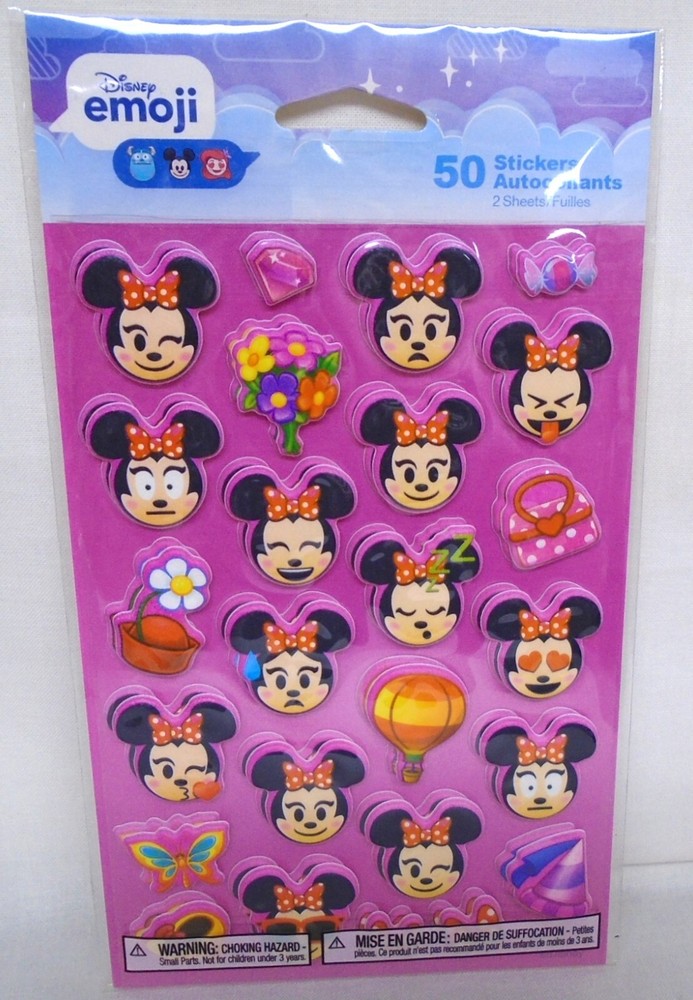 American Greetings Disney Emoji Puffy Stickers Disney Minnie Mouse 2 Shts 50 Pcs