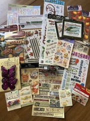 Vintage Scrapbook Craft Lot Stickers Rub Ons Brads Disney K&Company 22+ Items