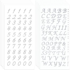 8 Sheets Glitter Letter Stickers for Graduation Cap Self-Adhesive Silver