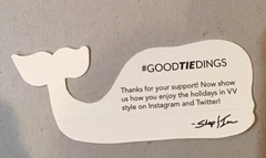 Authentic Vineyard Vines Christmas Whale Sticker 4 1/2″ X 1 7/8″