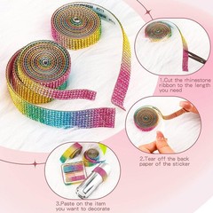 1ROLL Self-Adhesive Crystal Rhinestone Trim Tape Diamond Ribbon Diamante Sticker