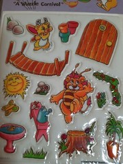 Vintage Puffy Stickers «A Wuzzle Carnival» Walt Disney Style 4 