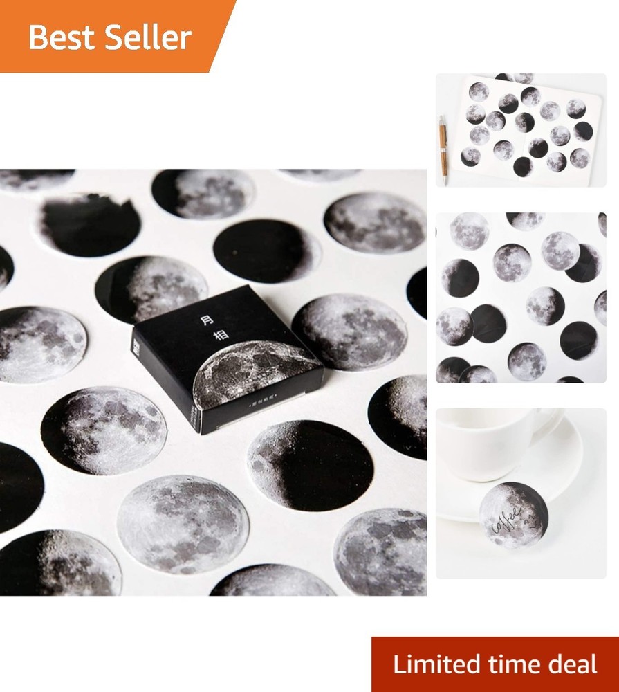 45PCS Waterproof Moon Phase Stickers for Scrapbooking & Personalization