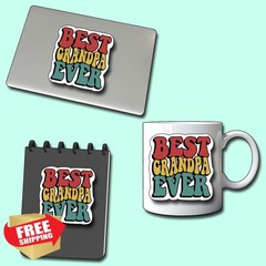 CATRACOS 3Pcs Best Grandpa Ever Sticker