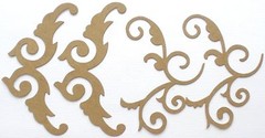 {4} MiX CORNER FLOURiSH – Decorative Scroll Bare Chipboard Die Cuts