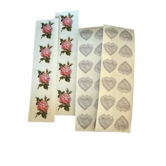 Vintage Sticker Lot PSX Heart Flowers Sticker Mix Brands Lot