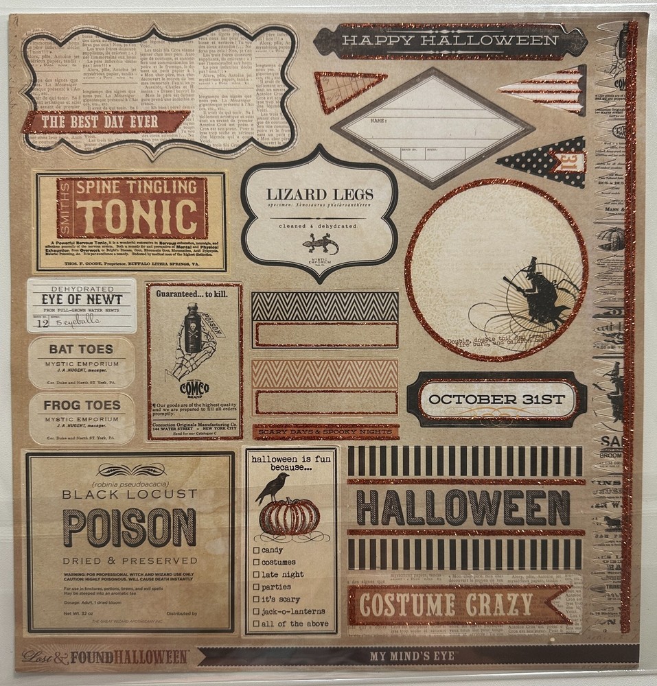 My Mind’s Eye 12×12 Accessory Sheet-Variations-Lost & Found Halloween & More
