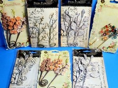 RETIRED PRIMA BEAUTIFUL 7 PKS VINES STEMS FLOWERS SCRAPBOOK EMBELLISHMENTS #17