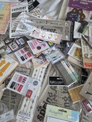 HUGE LOT Scrapbook Stickers Junk Journal Craft Fabscaps Clear Shaker Crystal