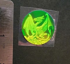 Vintage Stickers 3D Holographic Dragon Sticker Polaroid VERY RARE HTF