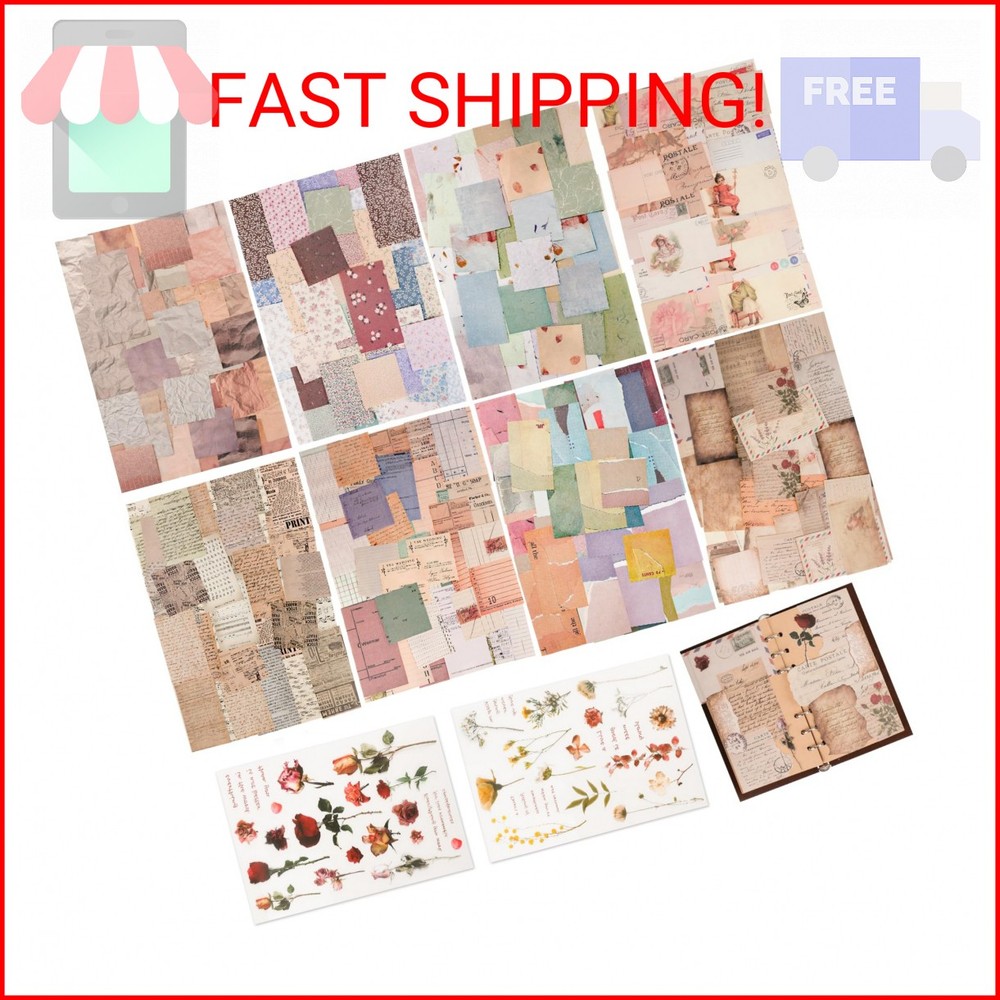 517 Pcs Vintage Scrapbook Paper,Scrapbook Supplies Stickers,Journaling Supplies