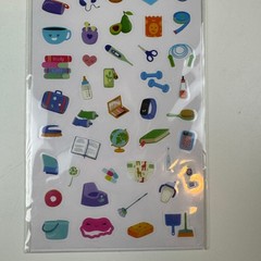 Vintage BusyKids Sticker Sheets Multicolor NWT Speech Bubbles Everyday Icons