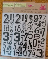 Lot Of 16 Crafter’s Square Rub On Transfers Numbers Alphabet Leafs Pumpkins Sea