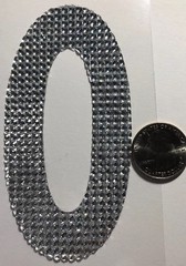GIANT SILVER RHINESTONE LETTER “O” Stickers(1pc)JoAnn’s•Name•Initial •Label•Last