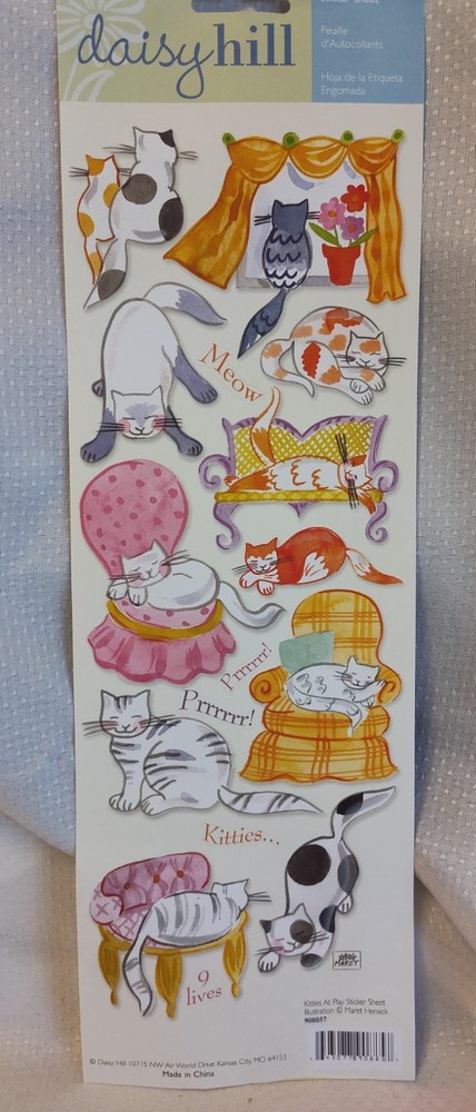 Daisy Hill Kitty Cat Stickers Sheet*Scrapbooking*Crafts*