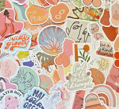 BOHO stickers, 20pcs BOHO CHIC, Bohemian, Girly, pink, feminine FREE Shipping*
