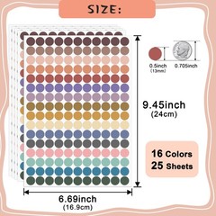 4400 PCS Dot Stickers,0.5 Inch Color Coding Labels,16 Morandi Colors,Round St…