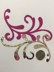 FLOURISH Design Die-Cuts(4pc) 5″x 3″•Card Making•Shape•Swirl •Flower•Garden•Wave