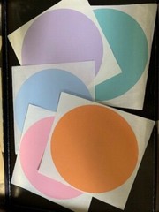 5 SHEETS MULTI-COLOR CIRCLES – 5” CIRCLES – 5 COLORS – 5” CIRCUMFERENCE CIRCLES