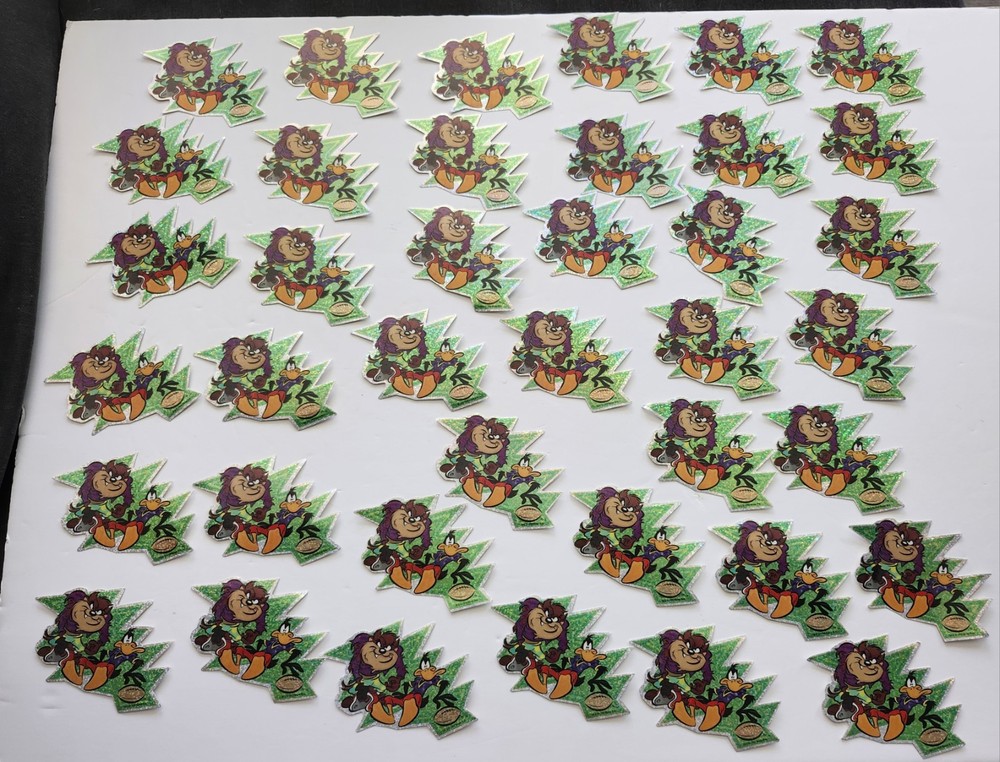 Vintage 38 Stickers Looney Tunes Taz Daffy Football Prism Vending Sticker 1998