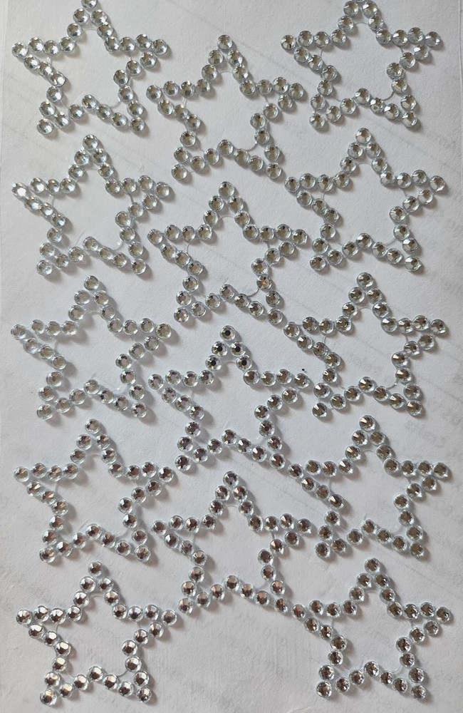 CraftbuddyUS 14 x 1 inch CLEAR STAR Self Adhesive Rhinestone Gems Craft, DIY