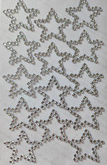 CraftbuddyUS 14 x 1 inch CLEAR STAR Self Adhesive Rhinestone Gems Craft, DIY