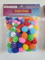 Craftolgy Pom Poms Variety Multicolor (lot of 2) each pk 100pcs different sz NWT