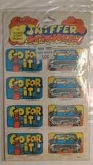 1983 Vintage Paper Art Scratch Sniff Sniffer Stickers Car Go For It Rare